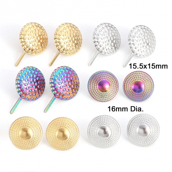 Immagine di 304 Acciaio Inossidabile Serie Geometry Orecchini a Perno Con Tappi Posta / Filo Dimensione: (21 misura), 4 Pz