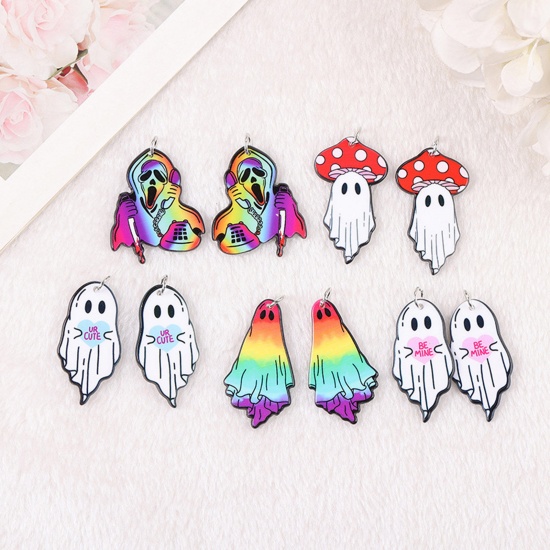 Picture of Acrylic Halloween Pendants Halloween Ghost Multicolor Double Sided