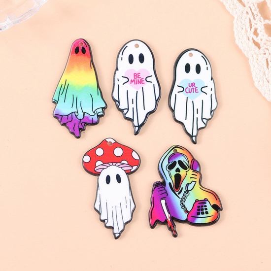 Picture of Acrylic Halloween Pendants Halloween Ghost Multicolor Double Sided