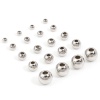 Image de Perles pour DIY Fabrication de Bijoux en Alliage de Zinc Argent Mat Rond 50 Pcs