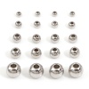 Image de Perles pour DIY Fabrication de Bijoux en Alliage de Zinc Argent Mat Rond 50 Pcs