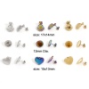 Picture of 304 Stainless Steel Ear Post Stud Earrings Disc Multicolor Heart Cabochon Settings