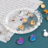 Picture of 304 Stainless Steel Ear Post Stud Earrings Disc Multicolor Heart Cabochon Settings
