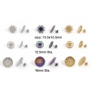 Picture of 304 Stainless Steel Ear Post Stud Earrings Sun Multicolor Cabochon Settings