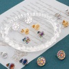 Picture of 304 Stainless Steel Ear Post Stud Earrings Sun Multicolor Cabochon Settings