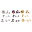 Image de 4 Pcs Boucles d'Oreilles Puces en 304 Acier Inoxydable Multicolore Feuilles de Fleur