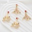 Immagine di Ottone Natale Ciondoli Placcato Oro 18K Multicolore Cubic Zirconiae 1 Pz