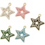 Picture of Brass Galaxy Charms 18K Gold Plated Multicolor Star Enamel Clear Cubic Zirconia 17mm x 16mm