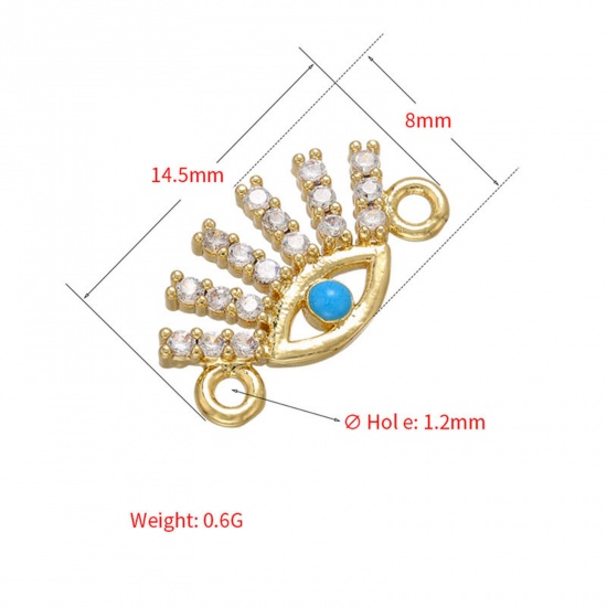 Picture of Brass Connectors Charms Pendants Multicolor Eye Star                                                                                                                                                                                                          