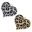 Picture of Brass Valentine's Day Charms Multicolor Black Heart Leopard Print Enamel Clear Cubic Zirconia 24.5mm x 22mm