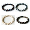 Image de Bracelets Raffinés Bracelets Délicats Bracelet de Perles Style Pastoral en Céramique Multicolore Elastique 1 Pièce