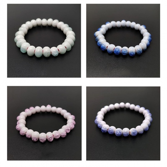 Picture of Ceramic Stylish Dainty Bracelets Delicate Bracelets Beaded Bracelet Multicolor Oval Crackle