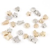Image de Perles pour DIY Fabrication de Bijoux de Charme en CCB Plastique Plaqué Or KC Argent Mat Deux Couleurs Mixte 2 Paquets
