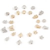 Image de Perles pour DIY Fabrication de Bijoux de Charme en CCB Plastique Plaqué Or KC Argent Mat Deux Couleurs Mixte 2 Paquets
