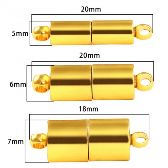 Picture of Zinc Based Alloy Magnetic Clasps Cylinder Multicolor 20mm x 5mm