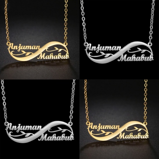 Picture of 304 Stainless Steel Customized Name Necklace Personalized Letter Pendant