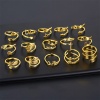 Picture of Stainless Steel Customized Name Personalized Letter Open Adjustable Rings Gold Plated