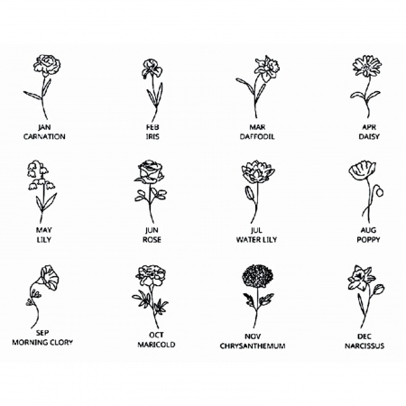 Нержавеющая Сталь Месяц рождения цветок Индивидуальные серьги с именем Персонализированная подвеска с буквой 1 Пара