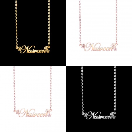 Stainless Steel Customized Name Necklace Personalized Letter Charm Pendant 45cm(17.7") long