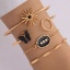 パンク ブレスレットセット 金メッキ 太陽 蝶 ブラックラインストーン エナメル 1 セット の画像