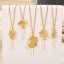 Imagen de 304 Acero Inoxidable Flor del Mes de Nacimiento Collares Chapado en Oro Hueco 38cm longitud, 1 Unidad