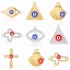 Immagine di 304 Acciaio Inossidabile Religione Charms Geometrica Malocchio Smalto 28mm x 26mm, 1 Pz