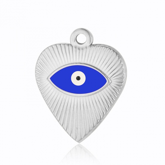 Immagine di 304 Acciaio Inossidabile Religione Charms Geometrica Malocchio Smalto 28mm x 26mm, 1 Pz