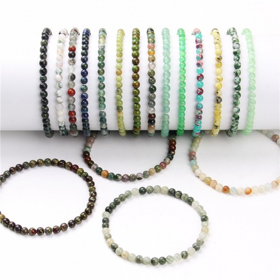Picture of Natural Dyed Gemstone Elastic Dainty Bracelets Delicate Bracelets Beaded Bracelet Round