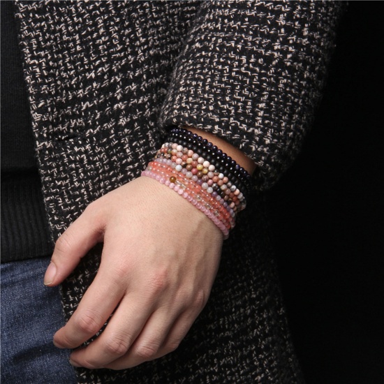 Immagine di Naturale/Tintura Gemma Intrecciato Bracciali Delicato bracciali delicate braccialetto in rilievo Tondo Regolabile 1 Pz