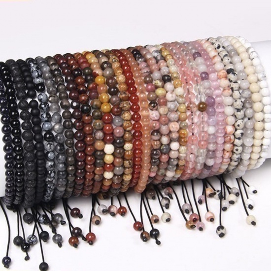 Picture of Natural Dyed Gemstone Braided Adjustable Dainty Bracelets Delicate Bracelets Beaded Bracelet Round