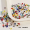 Image de Perles pour DIY Fabrication de Bijoux en Verre Bicône Multicolore à Facettes 4mm x 4mm, 1 Paquet