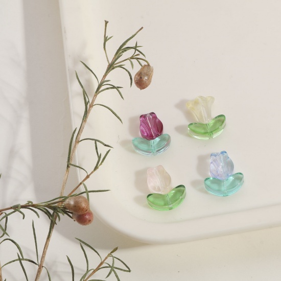 Изображение Стеклянные Бисер для изготовления ювелирных украшений "Сделай сам, роза Разноцветный Ландыш 50 ШТ