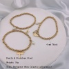 Bild von Umweltfreundlich Elegant Einfach 18K Gold plattiert 304 Edelstahl & Naturperle Halbmond Schmetterling Elastisch Charm-Armbänder Für Frauen Jubiläum 1 Strang