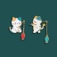 可愛い かわいい キュート ブローチ 猫 魚 金メッキ 多色 エナメル 1 個 の画像