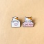 Picture of Japanese Style Pin Brooches Cat Animal Stationery Multicolor Enamel