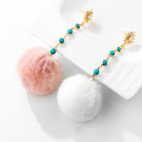 Picture of Polyester DIY Handmade Craft Materials Accessories Multicolor Pom Pom Ball Imitation Rabbit Fur