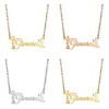 Picture of 304 Stainless Steel Customized Name Necklace Personalized Letter Charm Pendant Lovers Multicolor 45cm(17.7") long