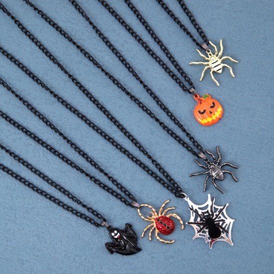 Immagine di Punk Pendant Necklace Multicolor Halloween Cobweb Halloween Spider
