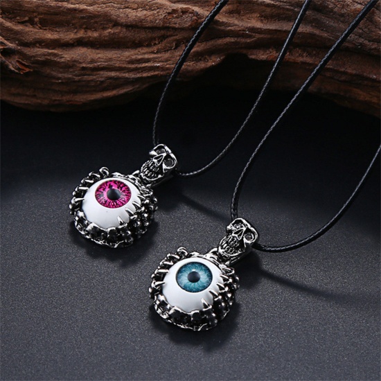 Immagine di Halloween Pendant Necklace Antique Silver Color Multicolor Paw Claw Evil Eye