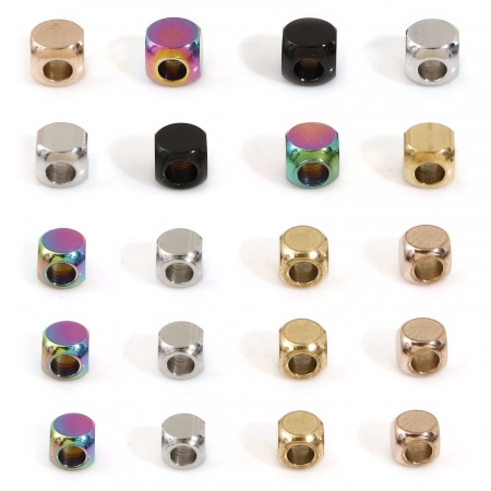 304 Stainless Steel Beads For DIY Jewelry Making Cube