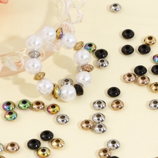 Immagine di 304 Acciaio Inossidabile Perline per la Creazione di Gioielli con Ciondoli Fai-da-te Piattino 10 Pz