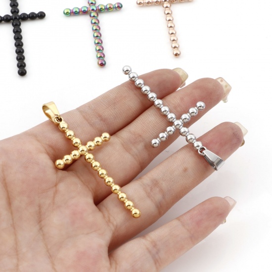 Immagine di 304 Acciaio Inossidabile Charms Croce 5.5cm x 2.5cm, 1 Pz