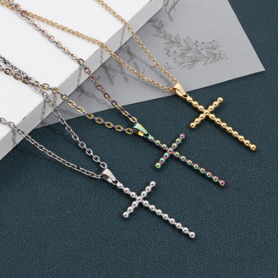 Immagine di 304 Acciaio Inossidabile Charms Croce 5.5cm x 2.5cm, 1 Pz