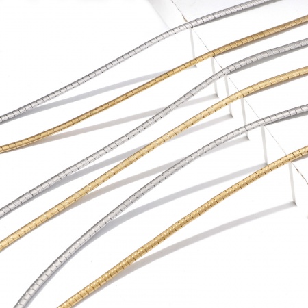 304 Stainless Steel Omega Chain Collar Neck Ring Necklace 45.5cm(17 7/8") long