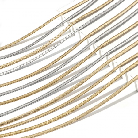 304 Edelstahl Omegakette Choker Halskette 45.5cm lang, 1 Strang