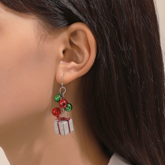 Image de Boucles d'Oreilles Élégant Doré Canne de Noël Cloche 1 Paire