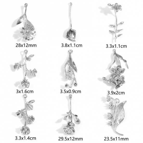 Picture of Brass Charms Real Gold Plated Flower 3D