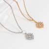 Picture of Brass Charms Real Gold Plated Flower Clear Cubic Zirconia