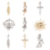 Picture of Brass Charms Real Gold Plated Snake Animal Mermaid Clear Cubic Zirconia