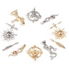 Picture of Brass Charms Real Gold Plated Snake Animal Mermaid Clear Cubic Zirconia